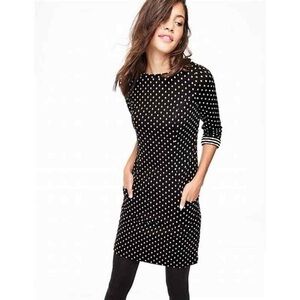 Boden Dotty Black and White Polka Dot Shift Dress
